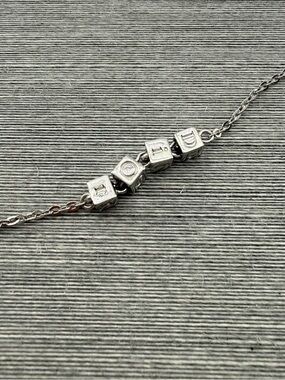Dior Silver Tone Cube Letter Bracelet